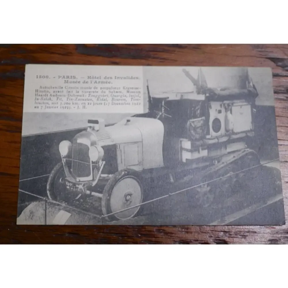 Vtg 1922 Kegresse Hinstin French Military Armored Desert Vehicle Tank Postcard